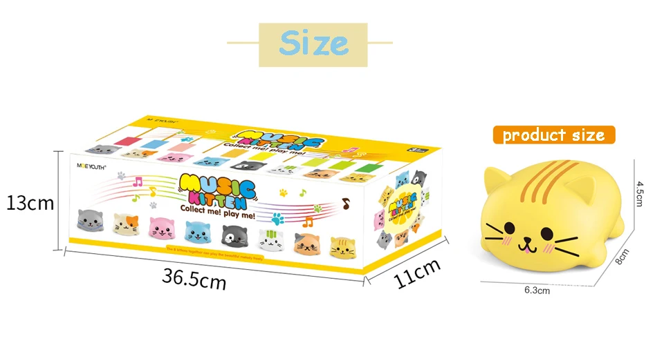 8 шт./компл. Kawaii Squishy Cat/Собака электрический музыкальный инструмент игрушки набор антистресс Squeeze анти светодио дный стресс светодиодные игрушки креативные подарки