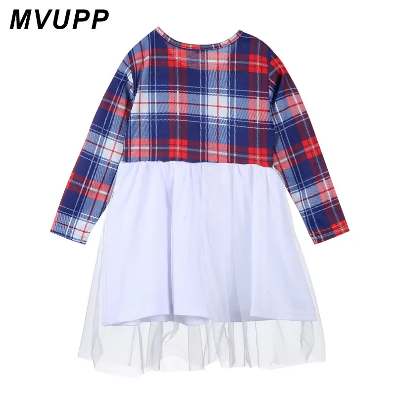 Платья для мамы и дочки MVUPP одинаковые Семейные наряды полосатая рубашка в клетку