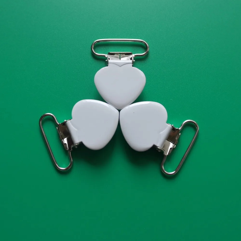 1 Inch Enamel Heart Shape Metal Suspender Passy Binky Pacifier Mitten Clip Holder Webbing Hook Crafts,128pcs/lot Mix 16 Colors