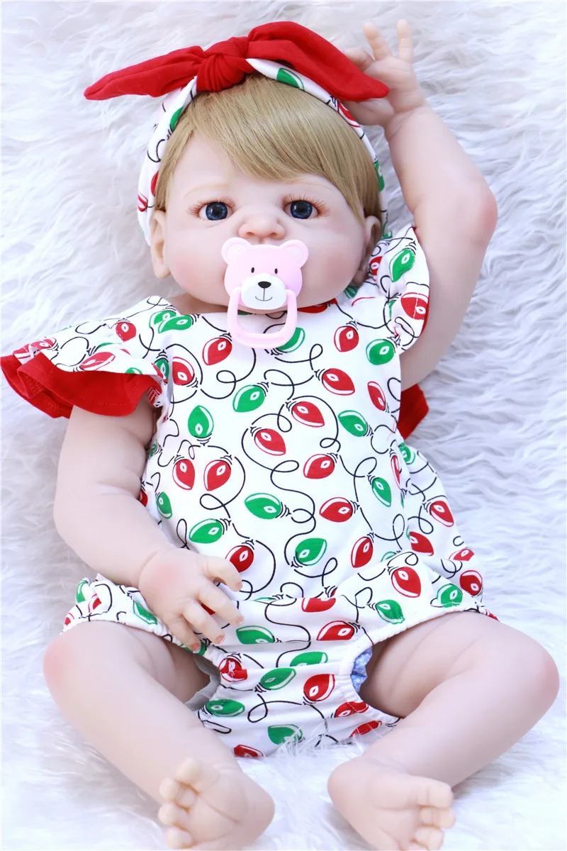 22inch 55cm Full silicone Vinyl Princess Toddler Babies Dolls modeling Girls Birthday Gift Present Child Play House Toy | Игрушки и