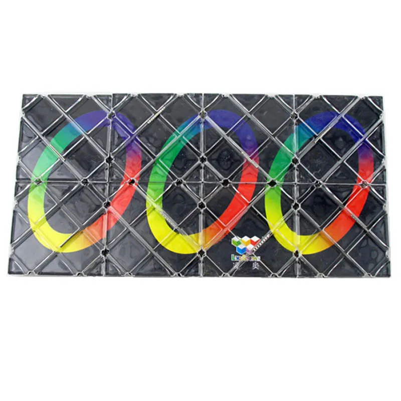 Лингао Пластиковая игрушка с 3 кольцами и 8 панелями, магическая складная головоломка для маленьких детей и профессиональных головоломщиков, черно-красная.