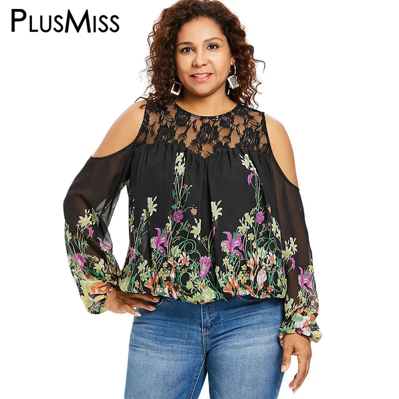 PlusMiss плюс размер 5XL сексуальное с открытыми плечами кружева сетки прозрачная