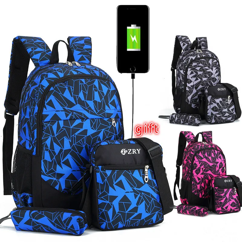 Детский Камуфляжный школьный рюкзак для мальчиков, школьный рюкзак, набор для подростков, школьный рюкзак для девочек, 2019