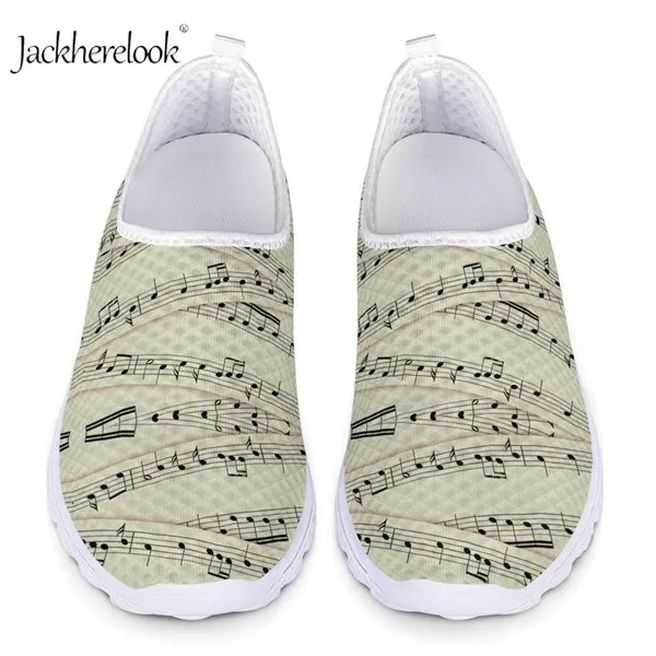 HX1017AA Jackherelook/Женская обувь на плоской подошве; белые женские кроссовки с музыкальными нотами; дышащая женская летняя обувь из сетчатого материала; повседневная обувь на плоской подошве; супер-светильник - Цвет: HX1017AA