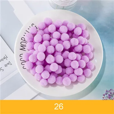 26light purple Помпоны 8 мм 10 мм 15 мм 20 мм 25 мм 30 мм многоцветный мягкий пушистый помпон шар ручной работы помпоны для детей игрушки DIY ремесло поставки - Цвет: 26light purple