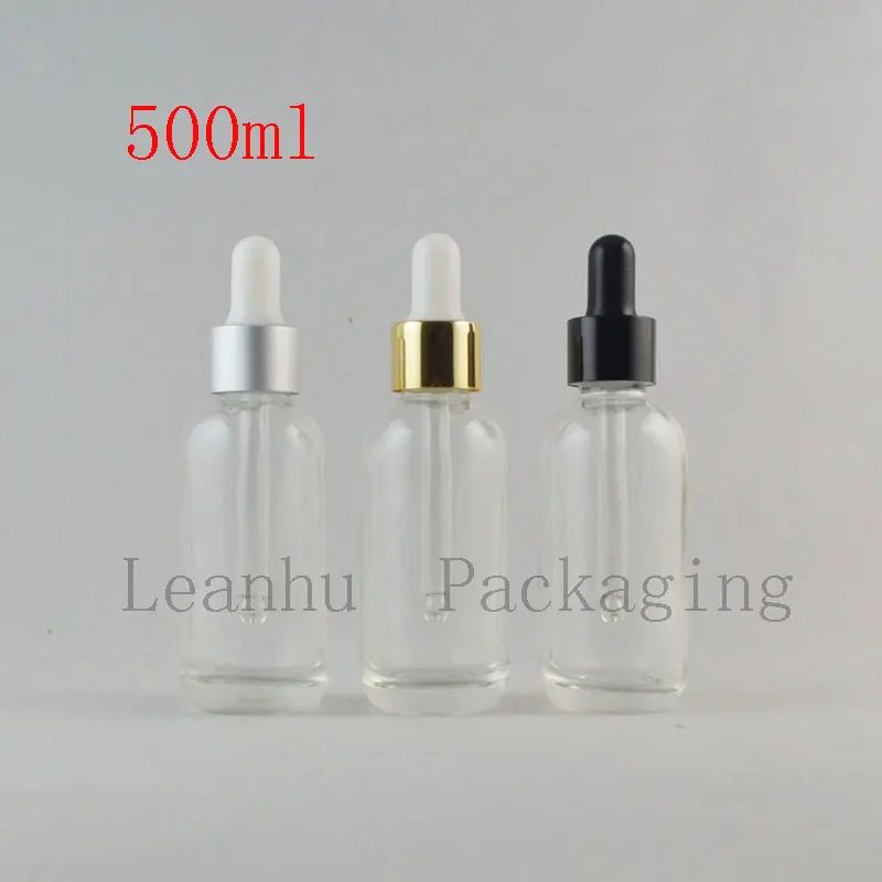 clear glass bottle with anodized with silver / gold / black aluminum dropper sub bottle of aromatherapy bottle , wholesale