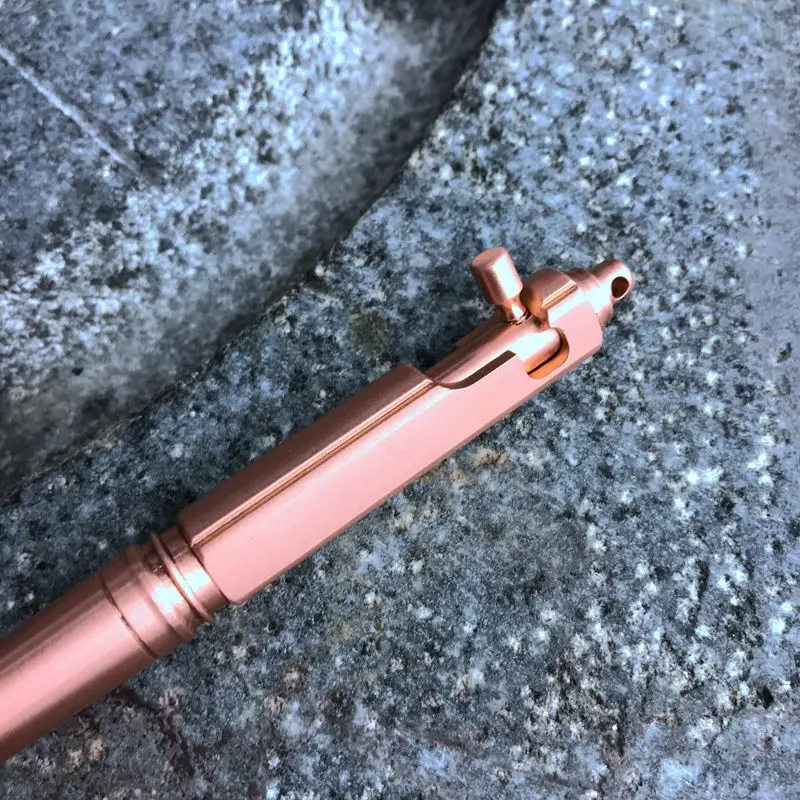 Ручная работа красная медная твердая портативная металлическая ручка для