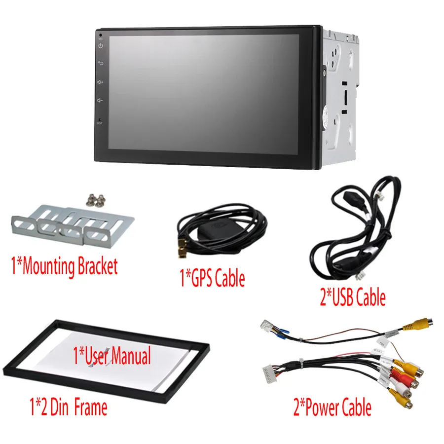 2din Android 7 1 автомобильное радио для Bluetooth Стерео gps wifi RDS FM touch 1024x600 Универсальный dvd
