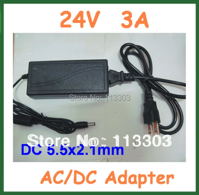

AC DC Power Adapter 24V 3A 72W Power Supply Adapter with EU US AU UK plug AC Cable 5.5x2.1mm / 5.5*2.1mm