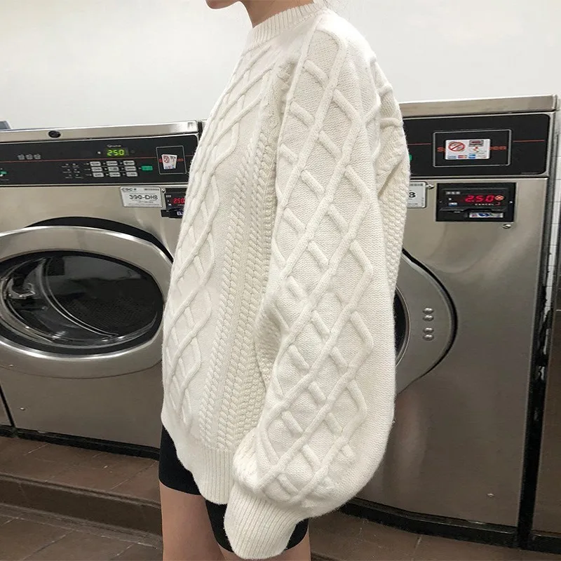 TWOTWINSTYLE Casual Knitting Women's Sweater Pullover Female Lantern Long Sleeve Oversized Jumper Fashion Autumn Winter 2019 New | Женская
