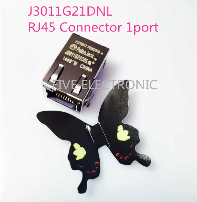 

Коннектор J3011G21DNL RJ45, коннектор 553-1491 CONN MAGJACK 1 порт 100 BASE-TX
