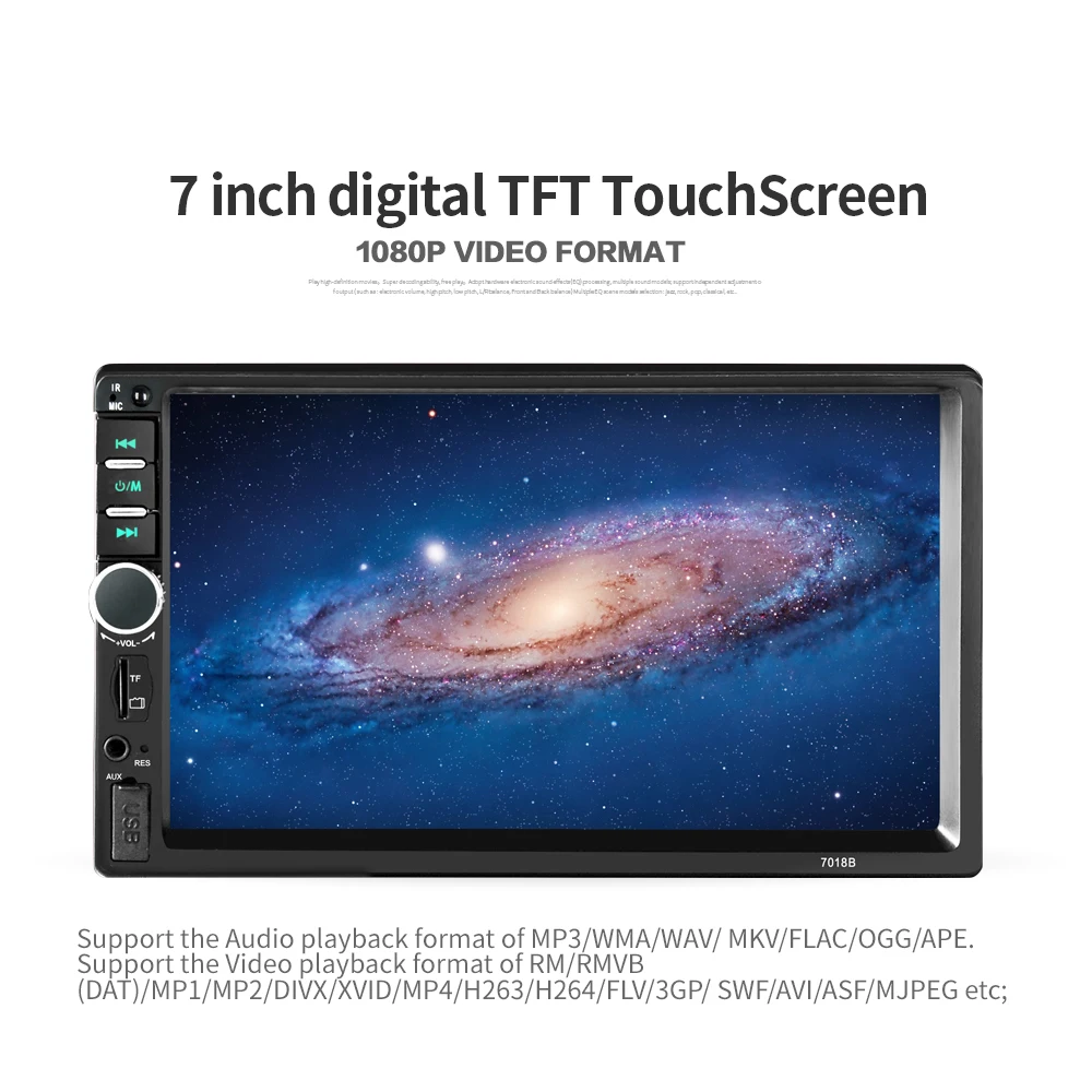 Hevxm 2 Din " автомобильный Радио HD Авторадио lcd сенсорный экран автомобильный стерео MP5 плеер Поддержка камеры заднего вида с пультом дистанционного управления 7018B
