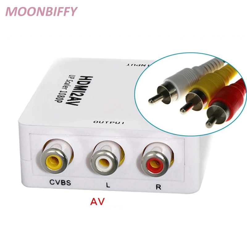 HDMI К AV скейлер адаптер HD видео конвертер коробка HDMI к RCA AV/CVSB L/R видео 1080P HDMI2AV Поддержка NTSC PAL