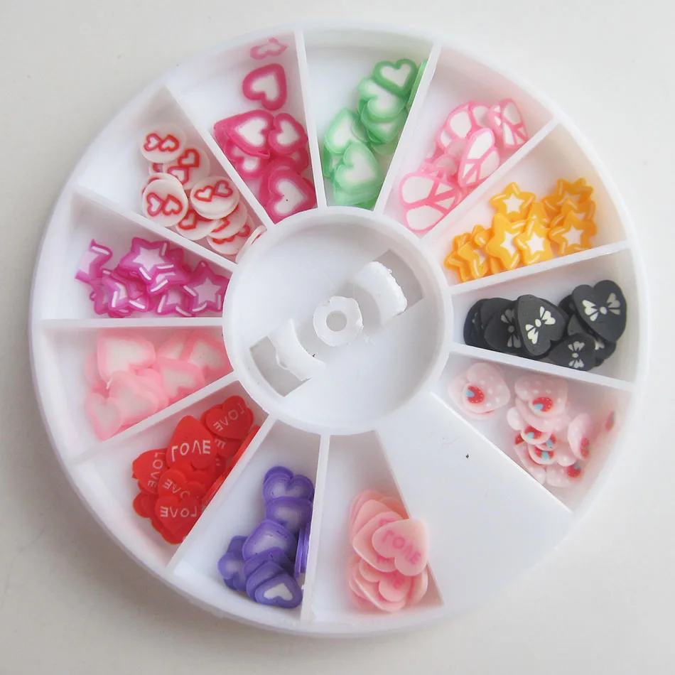 Горячая продажа милые DIY глина фимо для дизайна ногтей колеса украшения Тепло