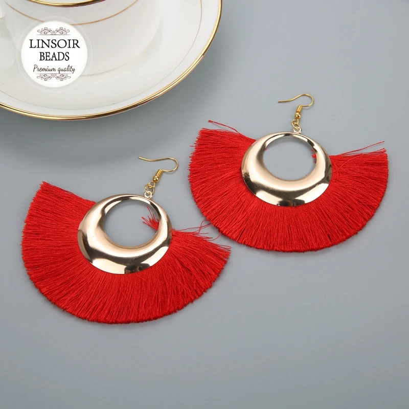 2018 NEW 1 Pair/lot Tassel Earrings for Women Big Fringe Earings Fashion Jewelry Female Bohemian Hanging Drop |