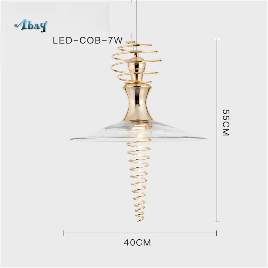 買取 北欧モダンゴールドスパイラルデザインの Led ペンダントライト高級リビングルームランプバーカフェダイニングルームのインテリア照明器具