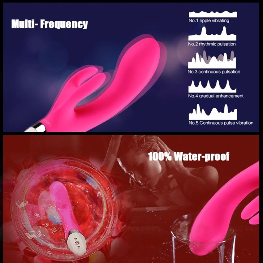 Wowyes G-spot кролик вибратор перезаряжаемый водостойкий вибрирующий фаллоимитатор