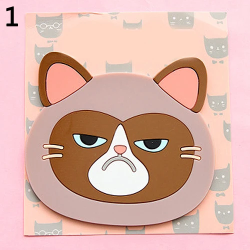 Cute Cat Pattern Silicone Insulation Placemat Coaster Cup Bowl Mat Lovely Home Decor | Дом и сад