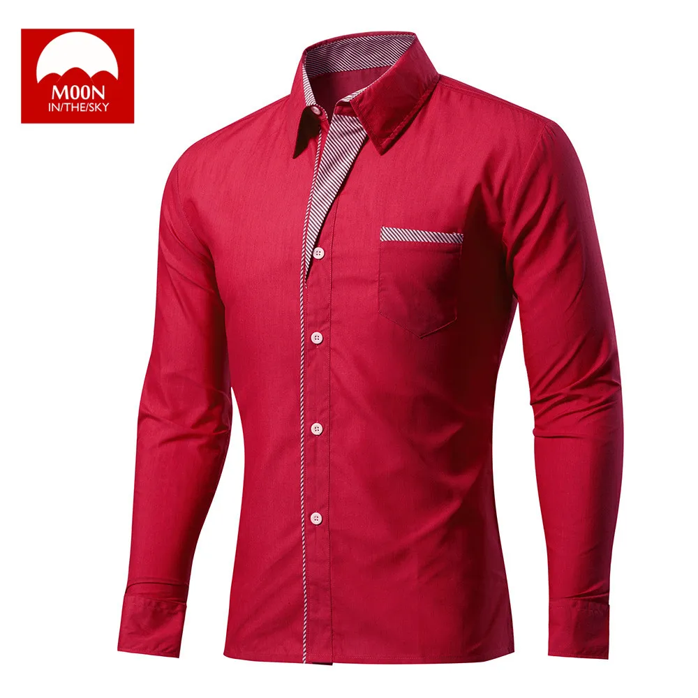 MOON 4XL новая модная брендовая мужская рубашка Camisa Masculina с длинным рукавом