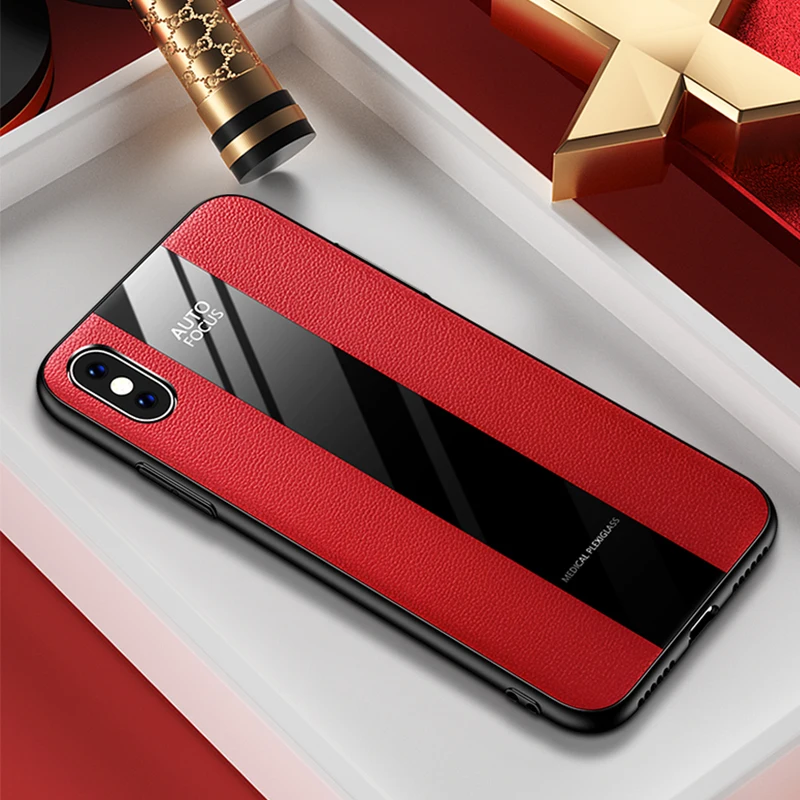 Porsche Design PU Leather Glass Case Cover for iphone X XR XS MAX 10 Shockproof Soft TPU Edge Capa 6 6sPlus 7 8 Plus |