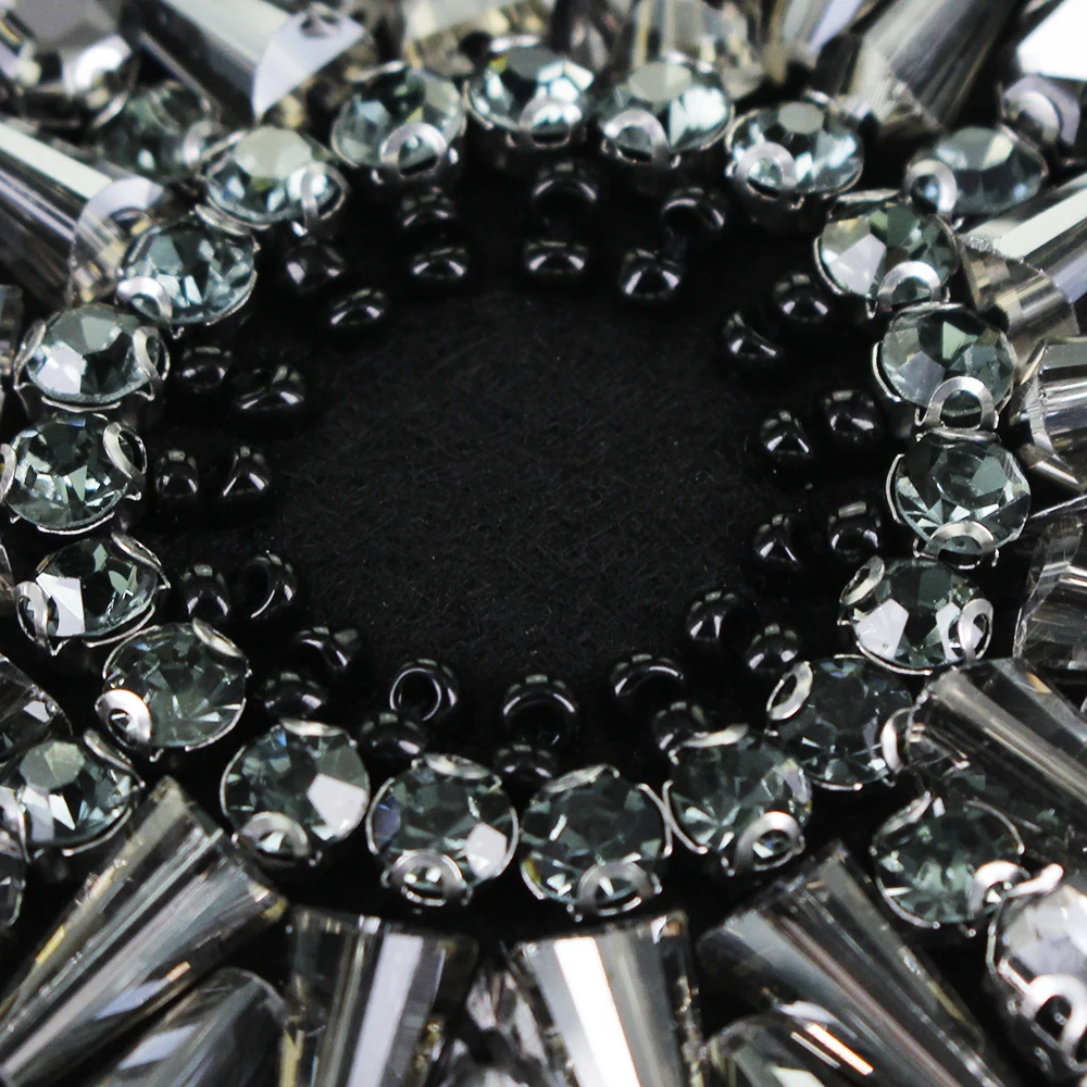 10 шт. патчи из горного хрусталя с украшением в виде подсолнечника и кристаллов