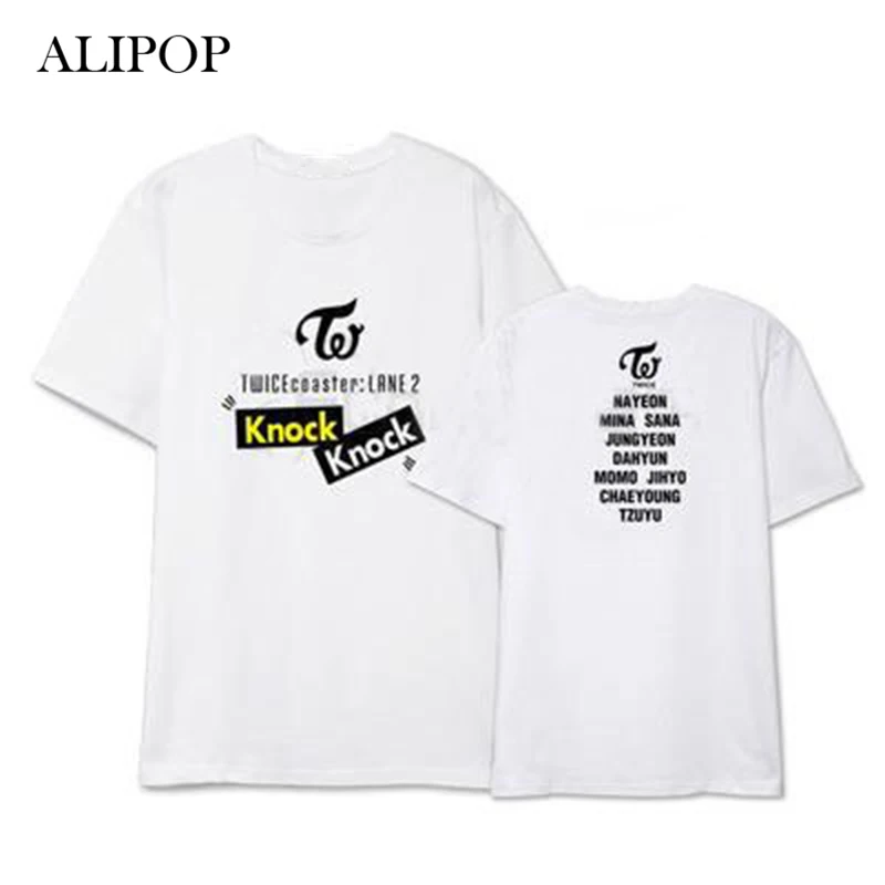 ALIPOP Kpop TWICE KNOCK Album Shirts K-POP Casual Cotton Clothes Tshirt T Shirt Short Sleeve Tops T-shirt DX421 | Женская одежда