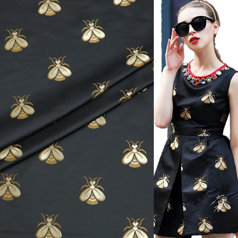 

SASKIA 1Meter Brocade Jacquard Fabric High Density Bee 66" Polyester Material Sewing Women Dress Cloth Patchwork Zakka Fabrics