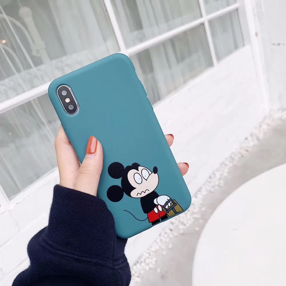 Милый мультяшный чехол для телефона Забавный iphone 7 плюс 8 6 S Микки Минни соффт