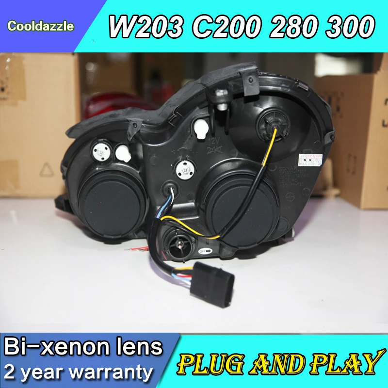 Для Mercedes Benz 2000 2007 года W203 C63 C200 C230 C280 C300 фары светодиодный ангельские глазки