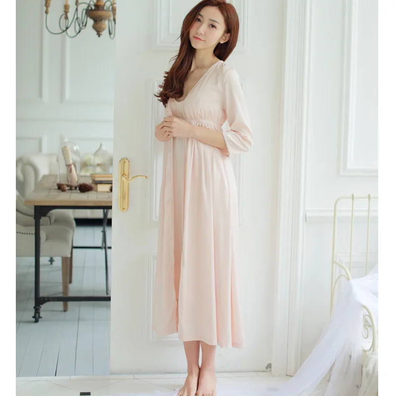 Высокое качество Для женщин халат Кружева платье длинное пижамы набор