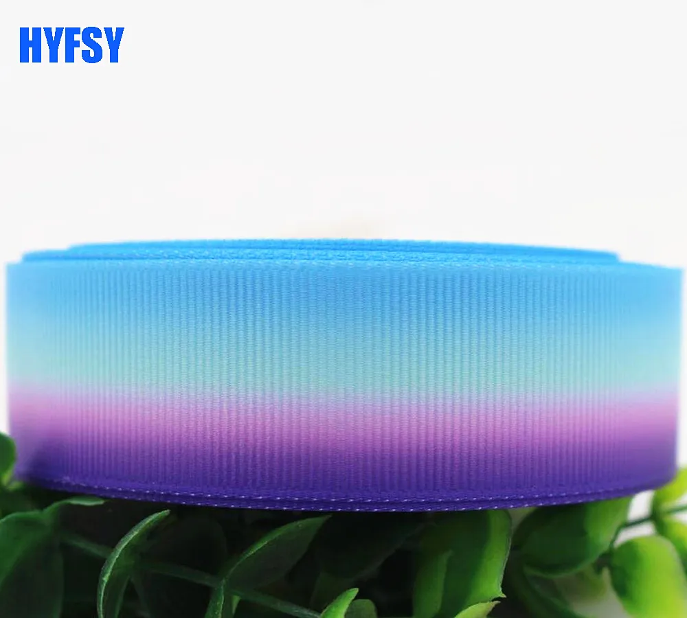 Hyfsy 10002 градиент цвета ленты 10 ярдов 25 мм DIY волос лук материалы подарочная упаковка корсажные ленты