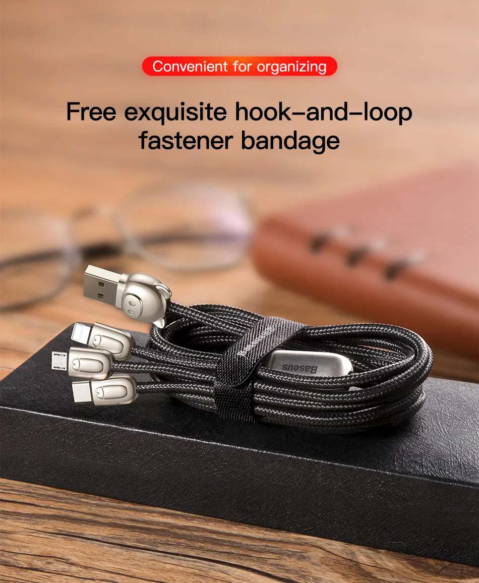 Кабель Baseus Three Pigs для iPhone x xs max Micro usb type C 3 в 1 для Xiaomi redmi note 7 Pro Кабель для зарядки USB