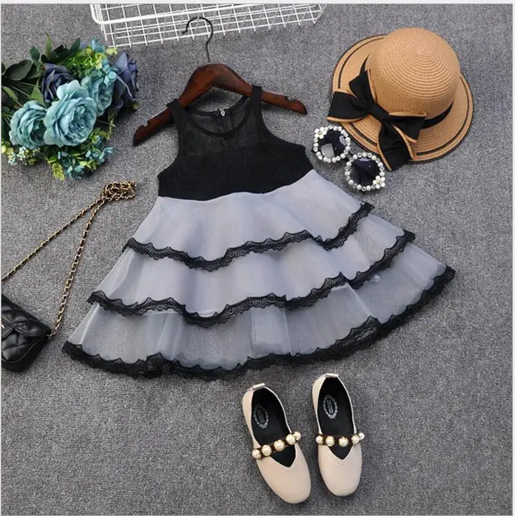 Toddler girl black lace dress children cake tutu princess party gown lids clothing summer fashion vestido | Детская одежда и обувь