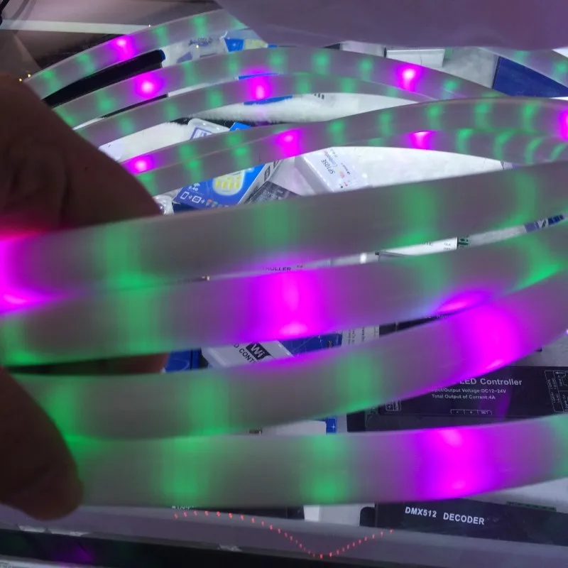 1 м 3 м прибор приемно-WS2811 WS2812B SK6812 цветная(RGB) светодиодная неоновая лампа со пиксель веревка светильник 30/60 светодиодов/m водонепроницаемый IP67 в молочная труба 5V 12V