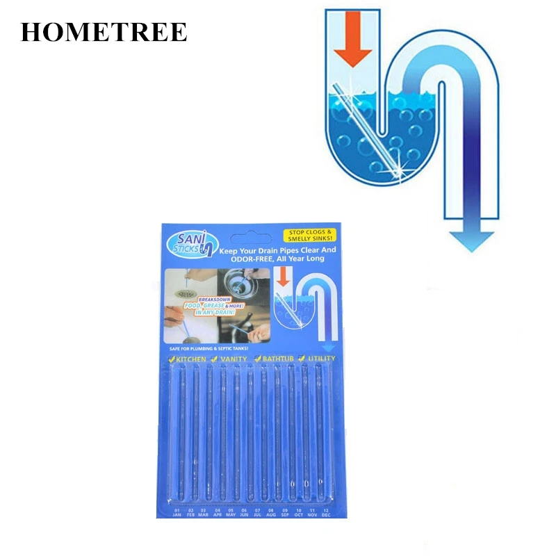 HOMETREE 12 шт./компл. очистка кухонных труб сточных вод стержень дезодорант для