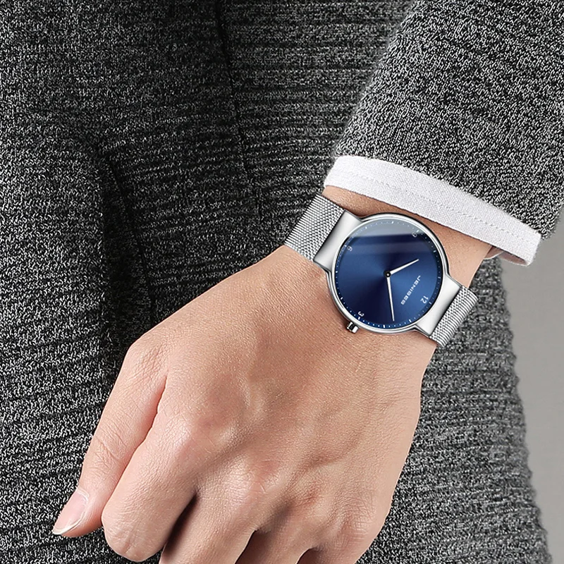 

Top Brand Luxury Fashion Mens Watches Stainless Steel Ultra Thin Wrist Watch Waterproof Quartz Watch For Men Relogio Masculino