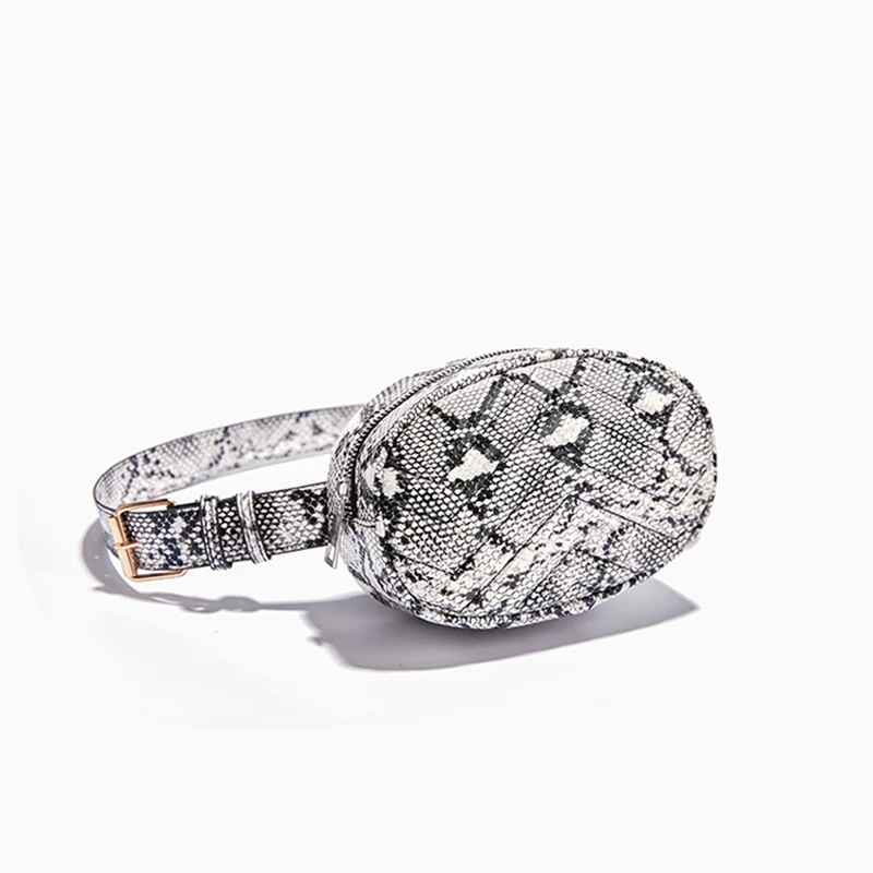 Serpentine Silver Новинка, сумки для женщин, сумка на талию, женская сумка с круглым ремнем, роскошная брендовая кожаная нагрудная сумка бежевого цвета, новая мода, высокое качество - Цвет: Serpentine Silver