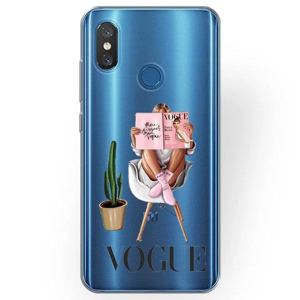 Иллюстрации Vogue Рождественская елка кофе девушка задняя крышка чехлы для