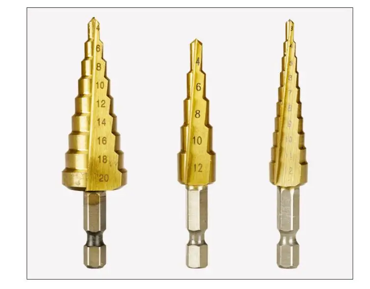 Набор быстрорежущих стальных титановых ступенчатых сверл 1/3 шт. набор ручных