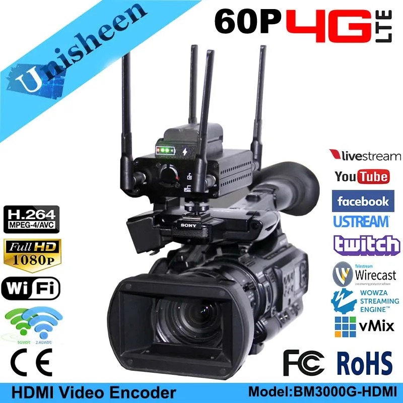 4G LTE H.264 HDMI видео кодер низкая лантенция трансмиттер в реальном времени Ip