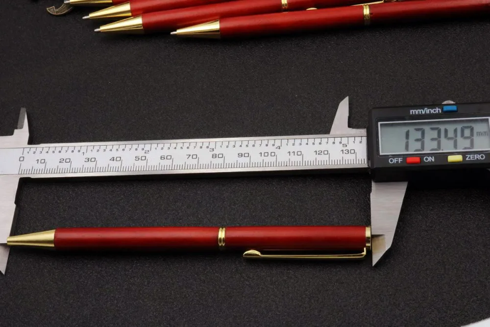 Офисная красная ручка деревянная маленькая Xihua Золотая отделка Подарочная шариковая ручка