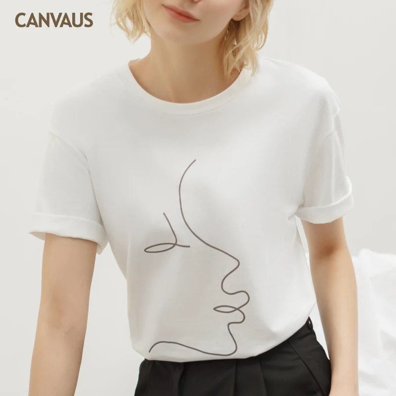 Canvaus 2019 летняя абстрактная Футболка с принтом повседневная хлопковая футболка
