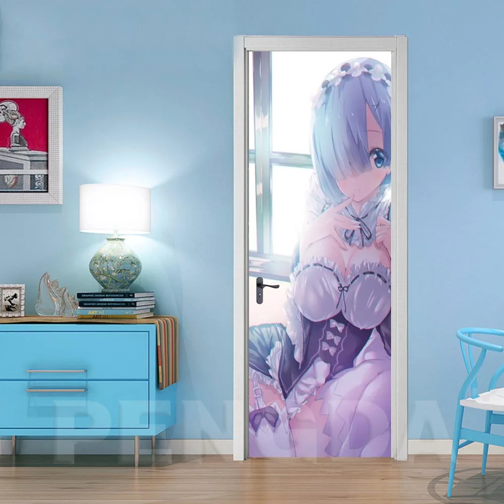 Самоклеящаяся наклейка домашнее украшение Re:Zero сделай сам дверная анимационная