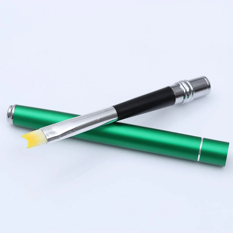 Acrylic French Tip Nail Brush For Gel Polish Half Moon Shape Drawing Painting Pen Green Handle Art Tool | Красота и здоровье