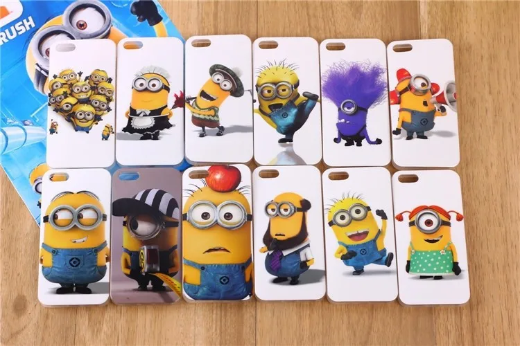 10 pcs/lots new plastic Despicable me Minions style white hard phone case cover for iphone 5 5s 5G free shipping |
