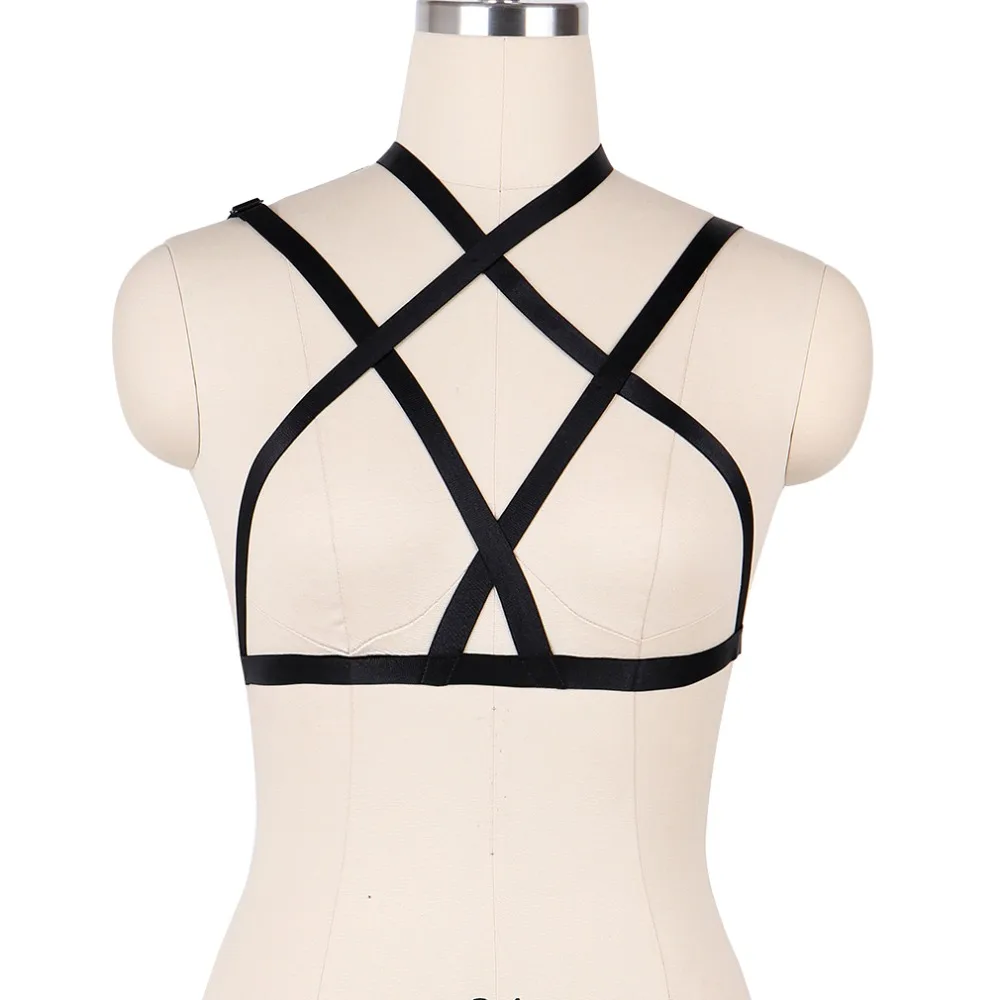 Женский сексуальный черный ремень мягкий бюстгальтер в клетку эластичная