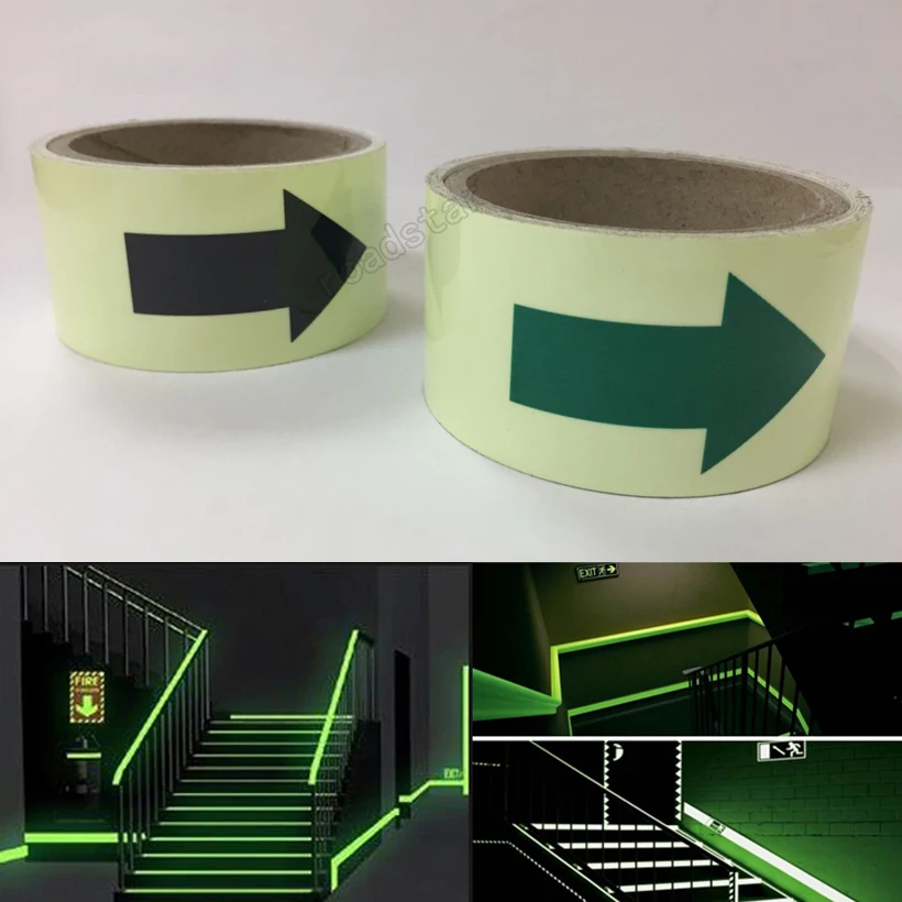 50mmX2m Photoluminescent Tape Glow in Tthe Dark Sticker Lasting 4 Hours Luminous film for Safety | Автомобили и мотоциклы