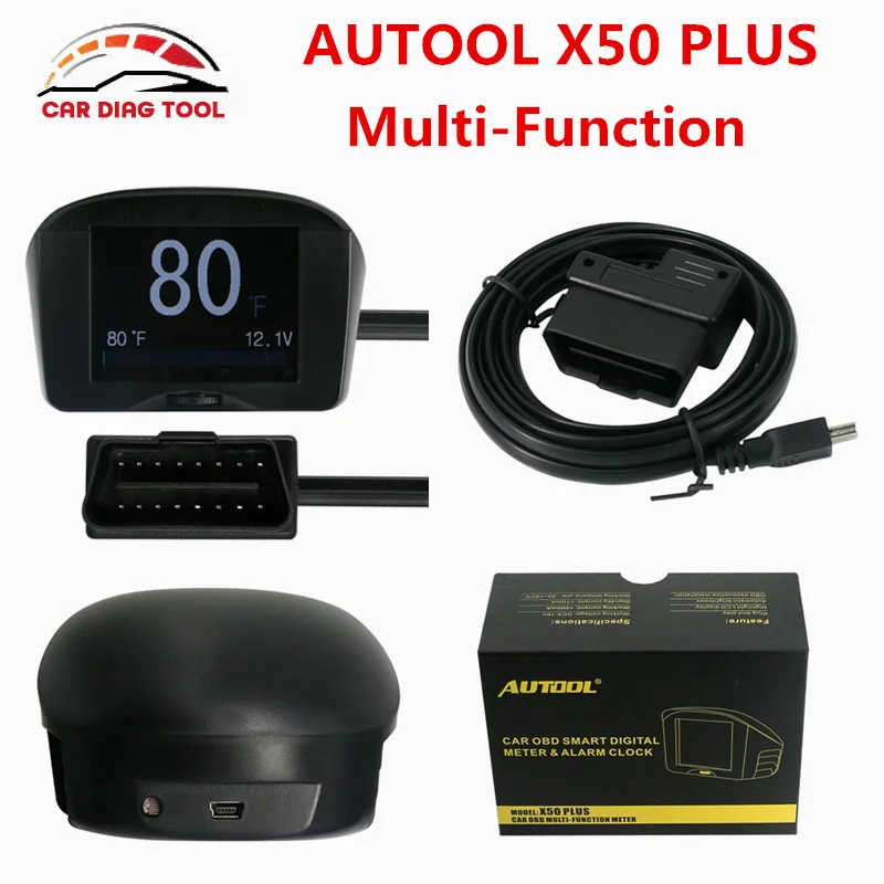Новый autool X50 плюс автомобиль OBD HUD Многофункциональный цифровой измеритель