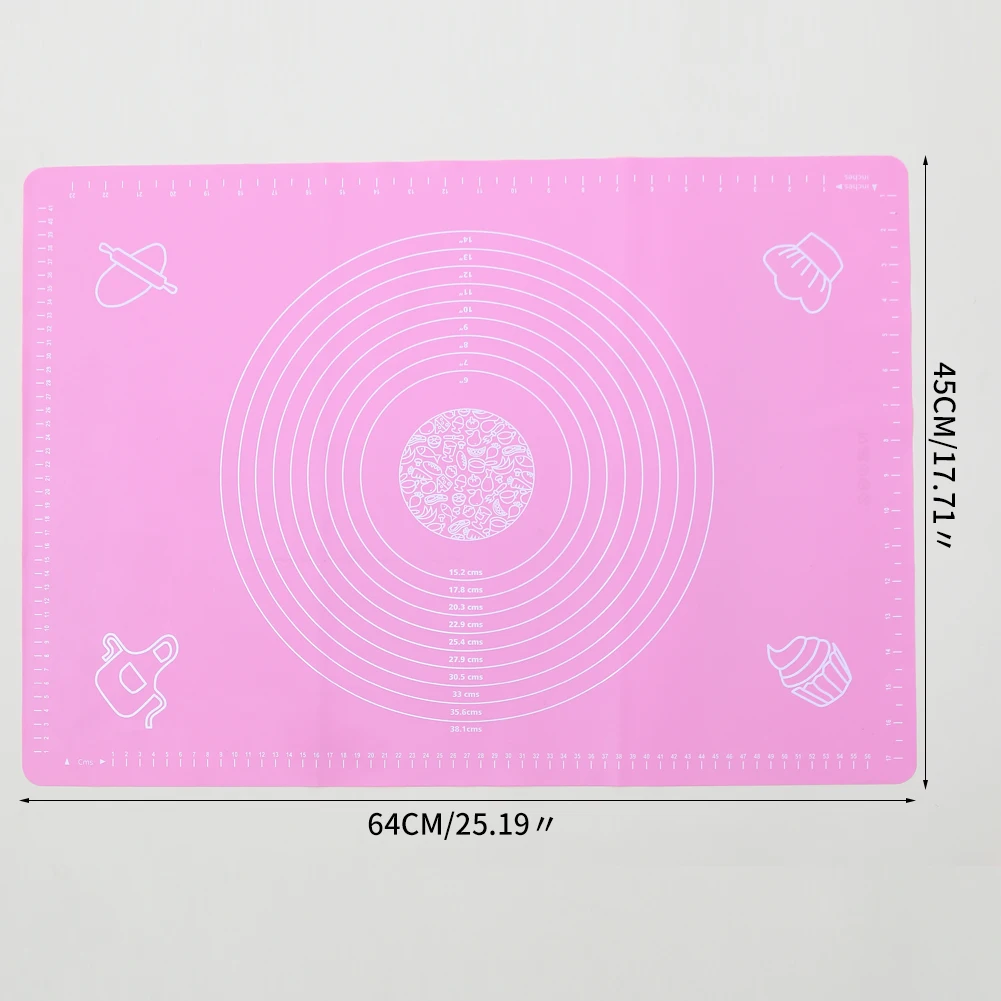 Антипригарный силиконовый коврик для выпечки со шкалой подкладка раскатки теста