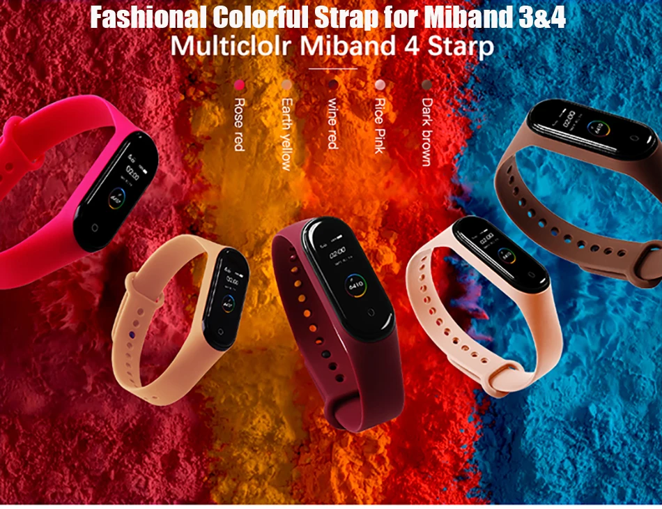 BOORUI mi band 4 ремешка модный новейший mi band 3 ремешок силиконовый водонепроницаемый ремешок Замена для xiaomi mi band 3 4 band